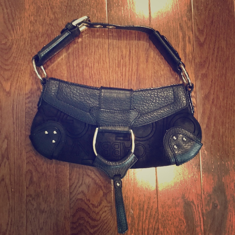 Dolce and Gabbana Black suede and leather purse